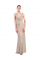 Argent Fourreau Col V Paillette Paillettes Scintillantes Longue Formelles Robes demoiselle d'honneur / Robes de soirée / Robes de bal à Bas Prix