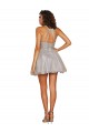 Argent Trapèze Licou Courte Tulle Courte Robes demoiselle d'honneur / Robes de cocktail à Bas Prix