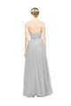 Argent Trapèze Tulle Longue Robes demoiselle d'honneur à Bas Prix