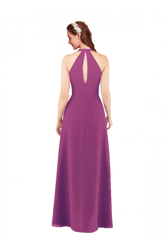 Baie sauvage Fourreau Col V Mousseline Longue Robes demoiselle d'honneur à Bas Prix