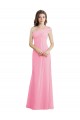 Barely Rose Trapèze Mousseline Longue Robes demoiselle d'honneur à Bas Prix
