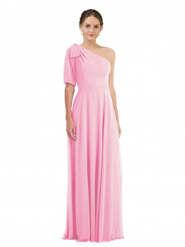 Barely Rose Trompette Mousseline Longue Robes demoiselle d'honneur à Bas Prix