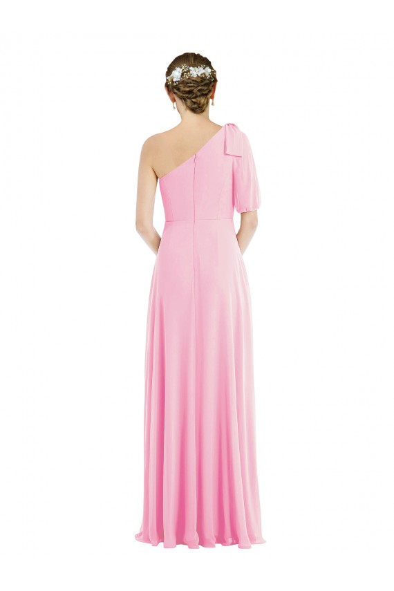 Barely Rose Trompette Mousseline Longue Robes demoiselle d'honneur à Bas Prix