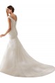 Blanc Fourreau Épaule Dénudée Tulle Robes de mariée à Bas Prix