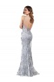 Argent Sirène Col V Crêpe Stretch Paillette Tulle Longue Formelles Robes demoiselle d'honneur / Robes de soirée / Robes de bal à Bas Prix