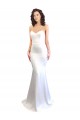 Blanc Sirène Sans bretelle Col Haut Crêpe Stretch Longue Formelles Robes demoiselle d'honneur / Robes de soirée / Robes de bal à Bas Prix