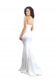Blanc Sirène Sans bretelle Col Haut Crêpe Stretch Longue Formelles Robes demoiselle d'honneur / Robes de soirée / Robes de bal à Bas Prix