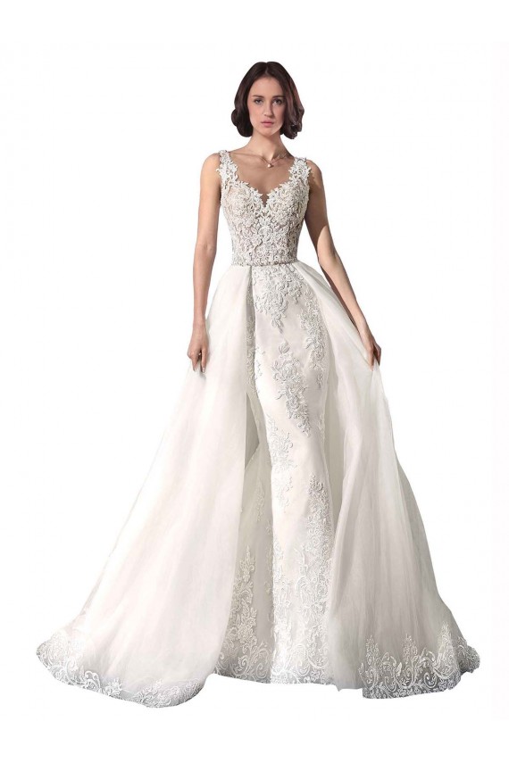 Blanc Sirène Tulle Dentelle Robes de mariée à Bas Prix