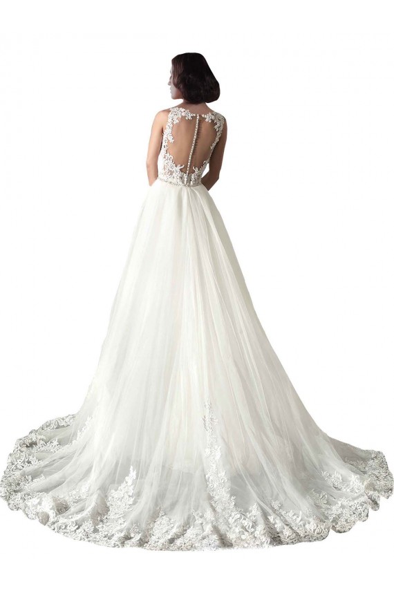 Blanc Sirène Tulle Dentelle Robes de mariée à Bas Prix