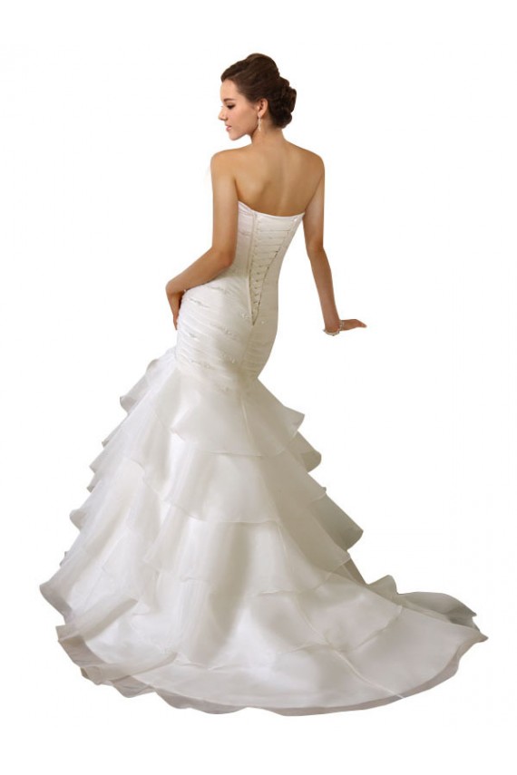 Blanc Sirène Tulle Robes de mariée à Bas Prix