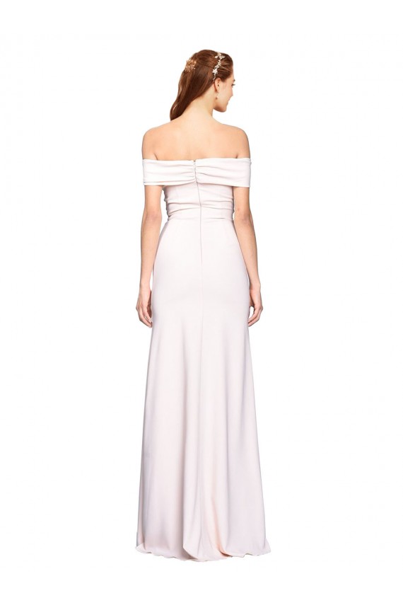 Blanc Sirène Épaule Dénudée Crêpe Stretch Longue Formelles Robes demoiselle d'honneur / Robes de soirée / Robes de bal à Bas Prix