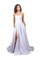 Blanc Trapèze Crêpe Stretch Simple Plage Robes de mariée à Bas Prix
