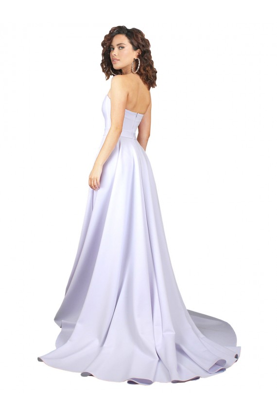 Blanc Trapèze Crêpe Stretch Simple Plage Robes de mariée à Bas Prix