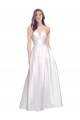 Blanc Trapèze Sans bretelle Satiné Stretch Longue Formelles Robes demoiselle d'honneur / Robes de soirée / Robes de bal à Bas Prix