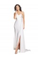Blanc Trapèze Satiné Soyeux Robes de mariée à Bas Prix