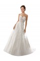Blanc Trapèze Tulle Dentelle Robes de mariée à Bas Prix