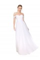 Blanc Trapèze Épaule Dénudée Mousseline Longue Formelles Robes demoiselle d'honneur / Robes de soirée / Robes de bal à Bas Prix