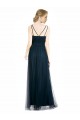 Bleu 7 Trapèze Col V Tulle Longue Robes demoiselle d'honneur à Bas Prix