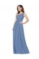 Bleu Windsor Fourreau Mousseline Longue Robes demoiselle d'honneur à Bas Prix