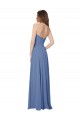 Bleu Windsor Trapèze Sans bretelle Mousseline Longue Robes demoiselle d'honneur à Bas Prix