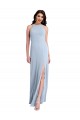 Bleu ciel clair Fourreau Licou Col Haut Crêpe Stretch Longue Formelles Robes demoiselle d'honneur / Robes de soirée / Robes de bal à Bas Prix