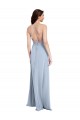 Bleu ciel clair Fourreau Licou Col Haut Crêpe Stretch Longue Formelles Robes demoiselle d'honneur / Robes de soirée / Robes de bal à Bas Prix