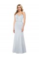 Bleu ciel clair Fourreau Sans bretelle Satiné Longue Formelles Robes demoiselle d'honneur / Robes de soirée / Robes de bal à Bas Prix