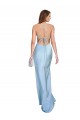 Bleu ciel clair Fourreau Satiné Soyeux Longue Formelles Robes demoiselle d'honneur / Robes de soirée / Robes de bal à Bas Prix