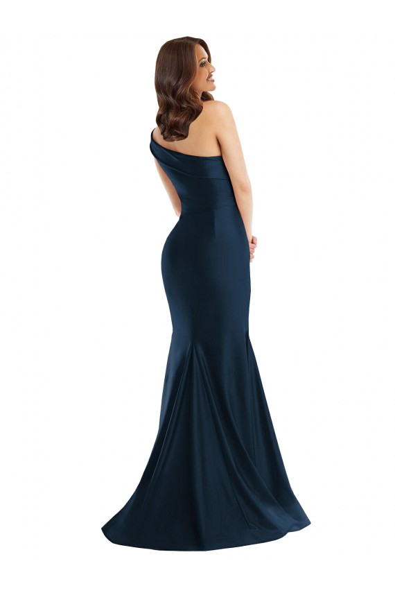 Bleu ciel clair Sirène Satiné Soyeux Longue Formelles Robes demoiselle d'honneur / Robes de soirée / Robes de bal à Bas Prix
