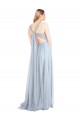 Bleu ciel clair Trapèze Bretelles spaghetti Tulle Longue Robes demoiselle d'honneur à Bas Prix