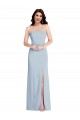 Bleu ciel clair Trapèze Sans bretelle Crêpe Stretch Longue Formelles Robes demoiselle d'honneur / Robes de soirée / Robes de bal à Bas Prix