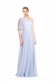 Bleu ciel clair Trapèze Tulle Longue Robes demoiselle d'honneur à Bas Prix