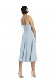 Bleu ciel clair Trapèze midi Crêpe Stretch Courte Robes demoiselle d'honneur / Robes de bal / Robes de cocktail à Bas Prix