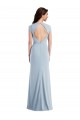 Bleu ciel clair Trompette Crêpe Stretch Longue Formelles Robes demoiselle d'honneur / Robes de soirée / Robes de bal à Bas Prix