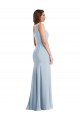 Bleu ciel clair Trompette Crêpe Stretch Longue Formelles Robes demoiselle d'honneur / Robes de soirée / Robes de bal à Bas Prix