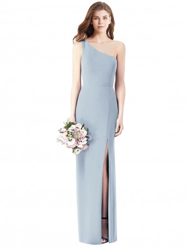 Bleu ciel clair Trompette Crêpe Stretch Longue Robes demoiselle d'honneur / Robes de bal à Bas Prix