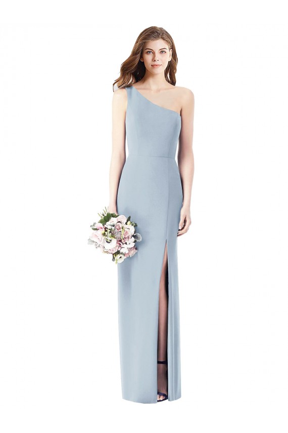 Bleu ciel clair Trompette Crêpe Stretch Longue Robes demoiselle d'honneur / Robes de bal à Bas Prix