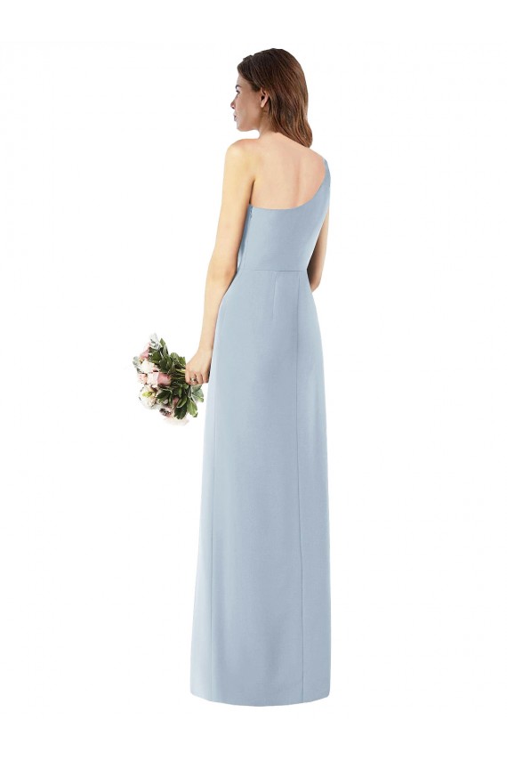 Bleu ciel clair Trompette Crêpe Stretch Longue Robes demoiselle d'honneur / Robes de bal à Bas Prix