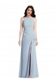 Bleu ciel clair Trompette Licou Crêpe Stretch Longue Robes demoiselle d'honneur / Robes de bal à Bas Prix