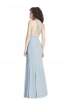 Bleu ciel clair Trompette Licou Crêpe Stretch Longue Robes demoiselle d'honneur / Robes de bal à Bas Prix