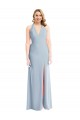 Bleu ciel clair Trompette Licou Crêpe Stretch Longue Robes demoiselle d'honneur / Robes de bal à Bas Prix