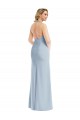 Bleu ciel clair Trompette Licou Crêpe Stretch Longue Robes demoiselle d'honneur / Robes de bal à Bas Prix