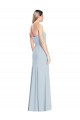 Bleu ciel clair Trompette Sans bretelle Crêpe Stretch Longue Robes demoiselle d'honneur / Robes de bal à Bas Prix