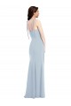 Bleu ciel clair Trompette Sans bretelle Crêpe Stretch Longue Robes demoiselle d'honneur / Robes de bal à Bas Prix