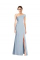 Bleu ciel clair Trompette Épaule Dénudée Crêpe Stretch Longue Formelles Robes demoiselle d'honneur / Robes de soirée / Robes de bal à Bas Prix
