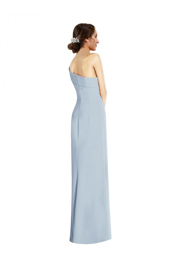 Bleu ciel clair Trompette Épaule Dénudée Crêpe Stretch Longue Formelles Robes demoiselle d'honneur / Robes de soirée / Robes de bal à Bas Prix
