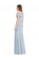 Bleu ciel clair Trompette Épaule Dénudée Crêpe Stretch Longue Robes demoiselle d'honneur / Robes de bal à Bas Prix
