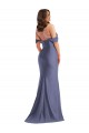 Bleu français Sirène Épaule Dénudée Satiné Soyeux Longue Formelles Robes demoiselle d'honneur / Robes de soirée / Robes de bal à Bas Prix