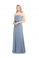 Bleu fumée Fourreau Col Haut Crêpe Stretch Longue Formelles Robes demoiselle d'honneur / Robes de soirée / Robes de bal à Bas Prix
