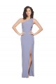 Bleu fumée Fourreau Crêpe Stretch Longue Formelles Robes demoiselle d'honneur / Robes de soirée / Robes de bal à Bas Prix